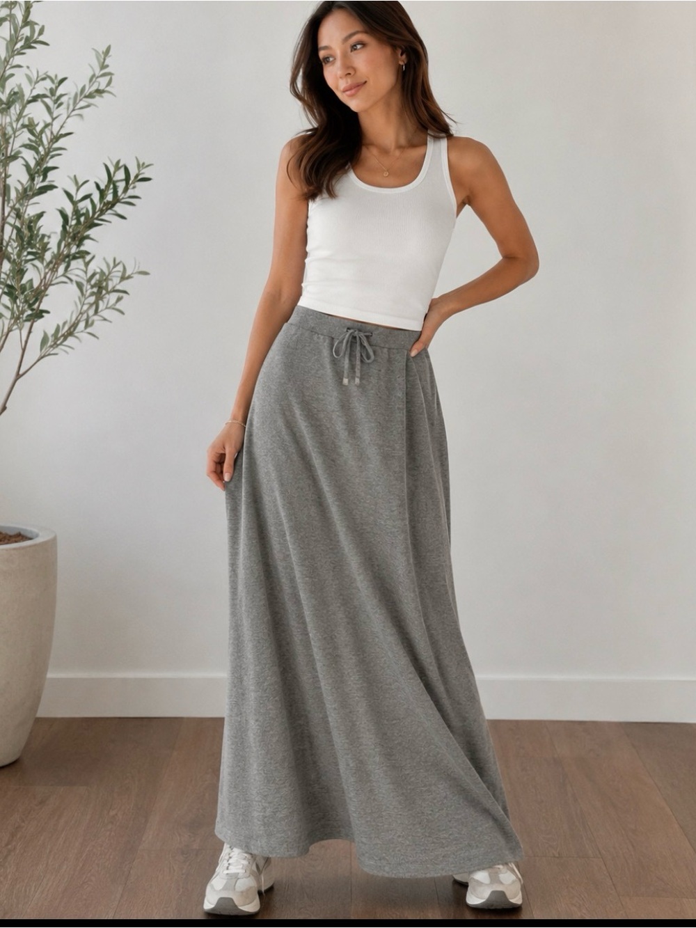 Victoria's Secret Supermodel Essentials Gray Maxi Skirt
